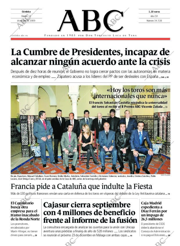 ABC CORDOBA 15-12-2009 página 1