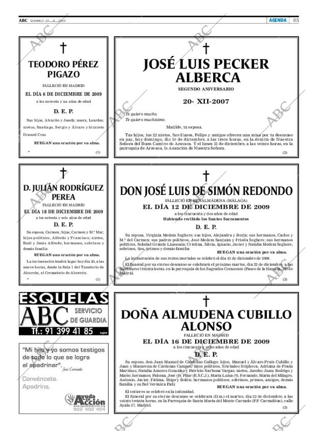 ABC MADRID 20-12-2009 página 85