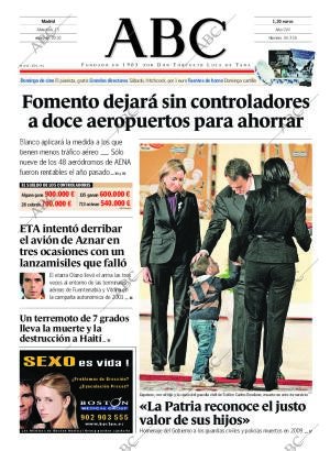 ABC MADRID 13-01-2010 página 1