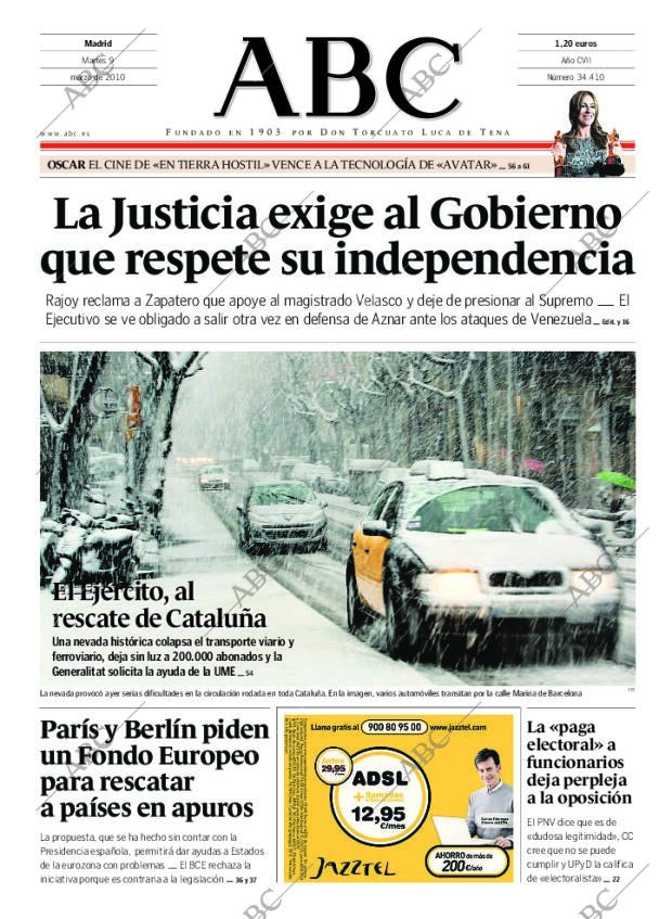 ABC MADRID 09-03-2010 página 1
