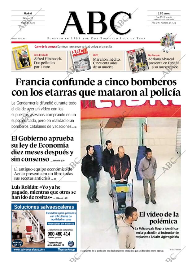 ABC MADRID 20-03-2010 página 1