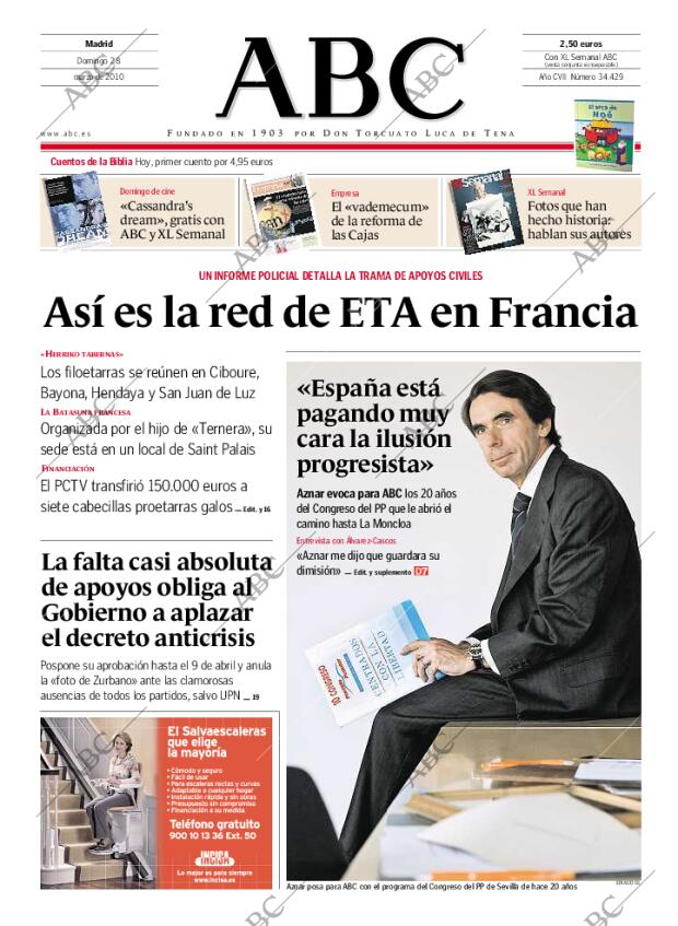 ABC MADRID 28-03-2010 página 1