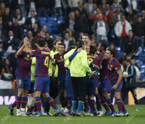Partido de Liga jornada 31ª, disputado en el estadio Santiago Bernabéu, entre el...