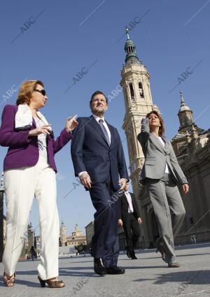 _ El presidente del PP, Mariano Rajoy, María Dolores de Cospedal y Luisa...