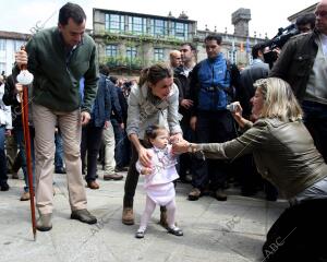 Visita de los Príncipes de Asturias a Santiago de Compostela después de haber...