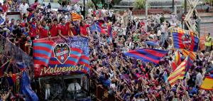 Celebración del ascenso a primera división del Levante C.F