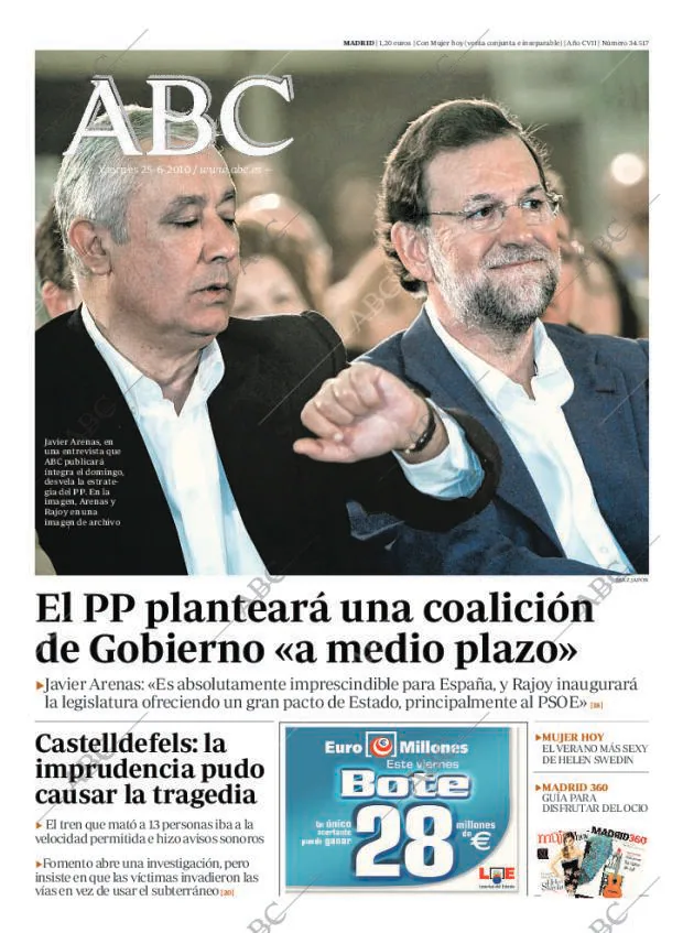 ABC MADRID 25-06-2010 página 1