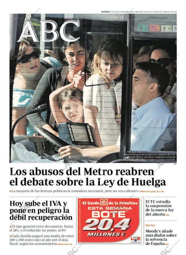 ABC MADRID 01-07-2010 página 1