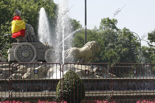 En la imagen, la fuente de Cibeles engaladana