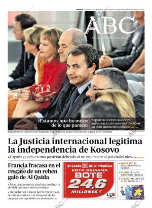 ABC MADRID 23-07-2010 página 1