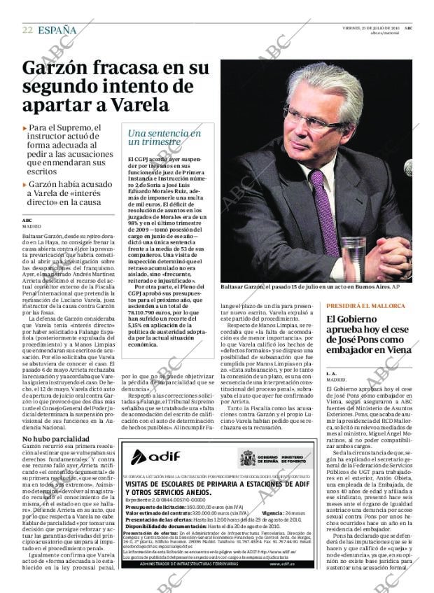 ABC MADRID 23-07-2010 página 22