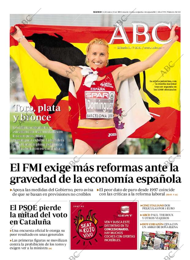 ABC MADRID 31-07-2010 página 1