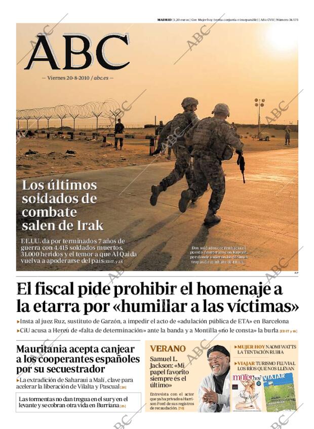 ABC MADRID 20-08-2010 página 1