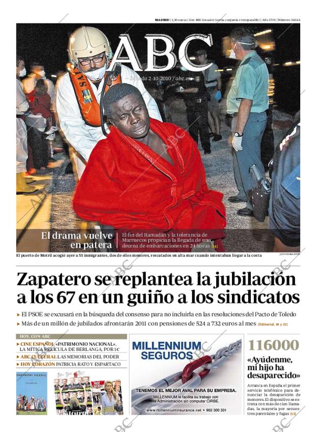 ABC MADRID 02-10-2010 página 1