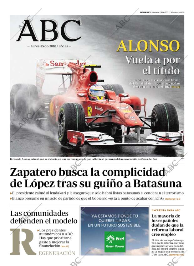 ABC MADRID 25-10-2010 página 1