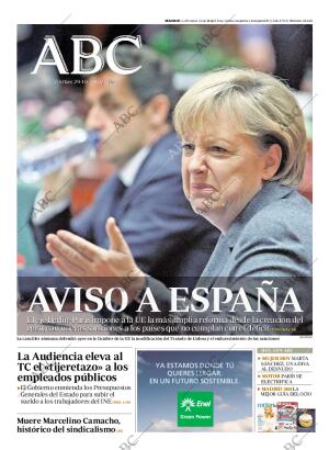 ABC MADRID 29-10-2010 página 1