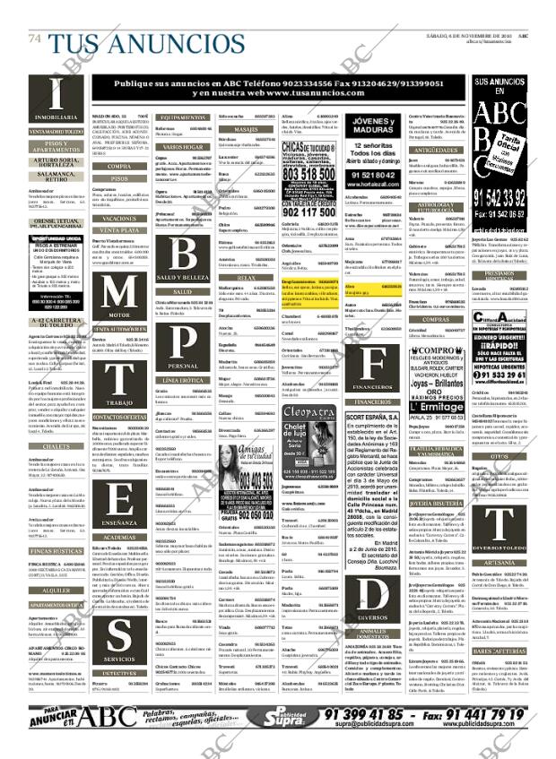 ABC MADRID 06-11-2010 página 74