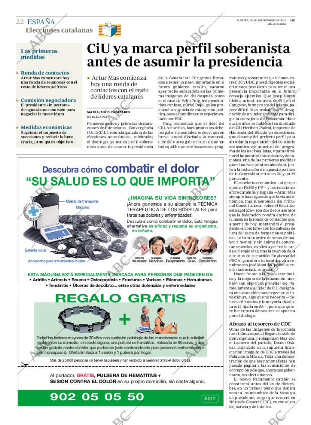 ABC MADRID 30-11-2010 página 22
