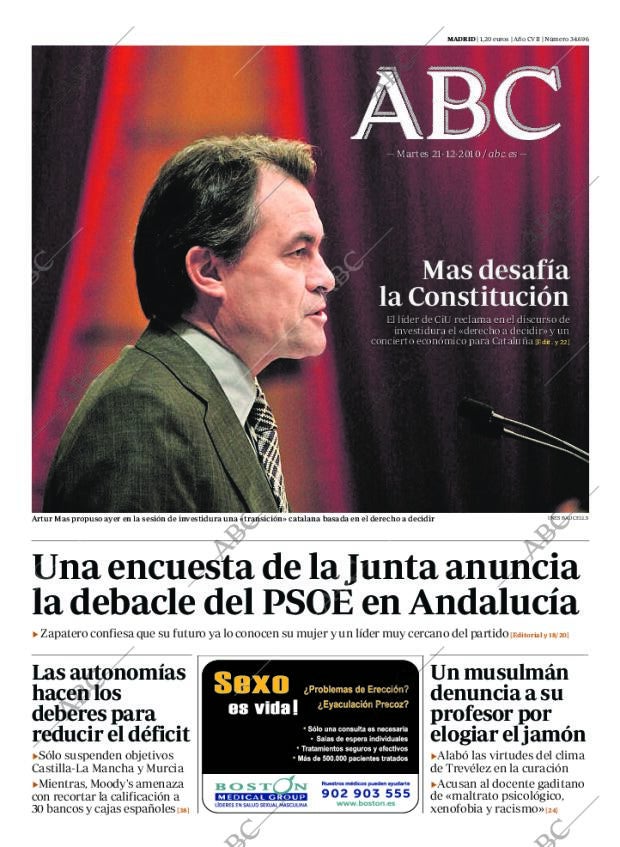 ABC MADRID 21-12-2010 página 1