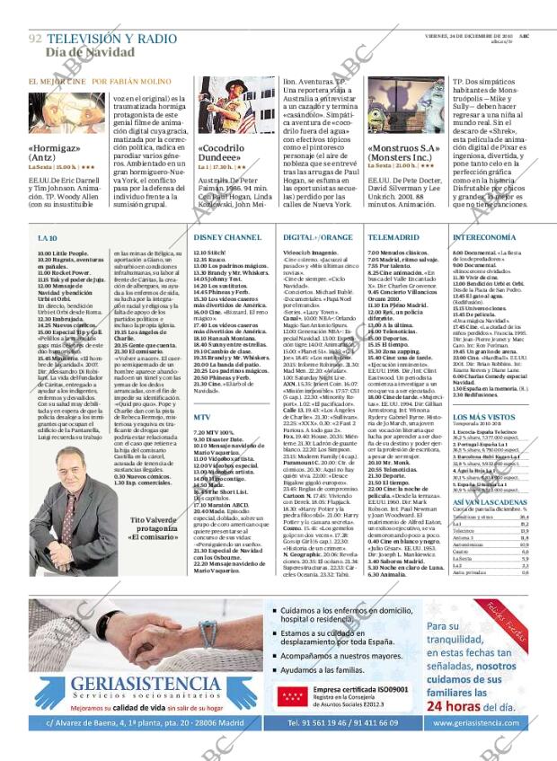 ABC MADRID 24-12-2010 página 92