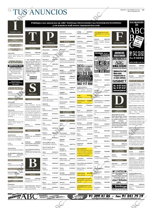 ABC MADRID 07-01-2011 página 74