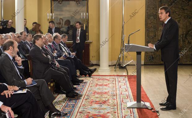 El presidente Josè Luis Rodriguez zapatero Presenta en Moncloa el balance...