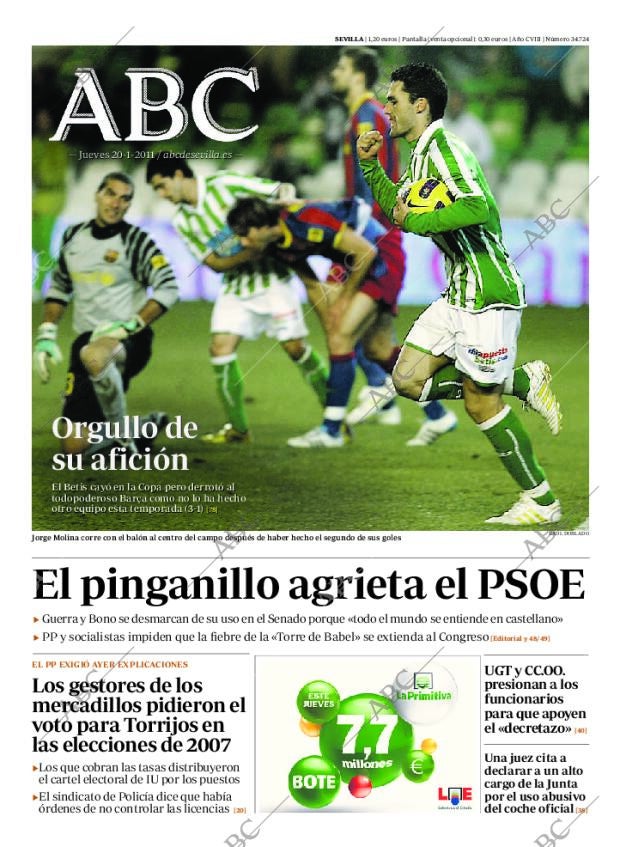 ABC SEVILLA 20-01-2011 página 1