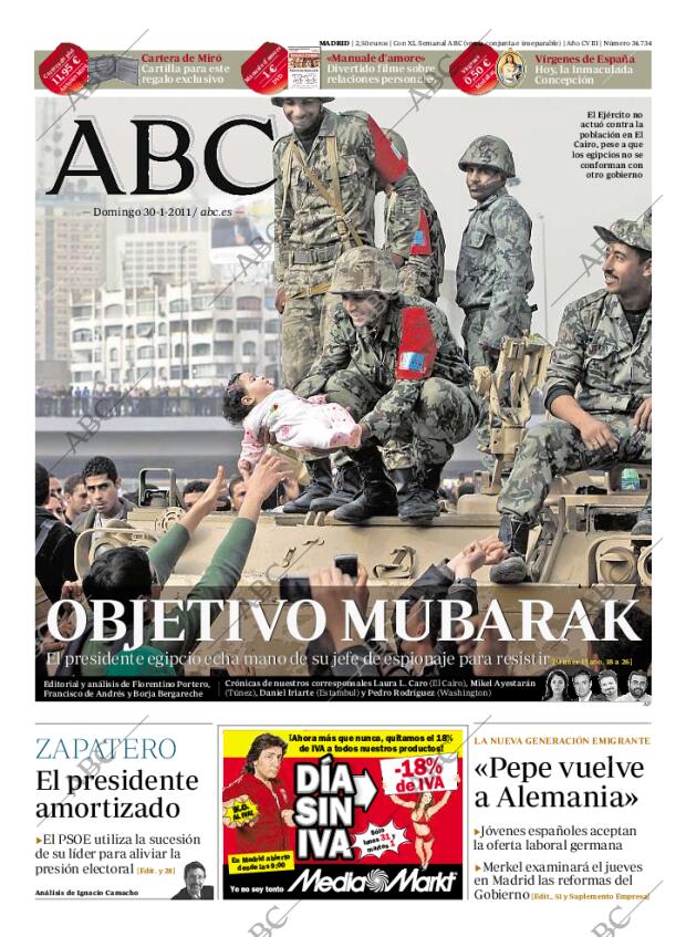 ABC MADRID 30-01-2011 página 1