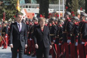 Xxiii cumbre hispano Alemana en el palacio de la Moncloa Presidido `por el...