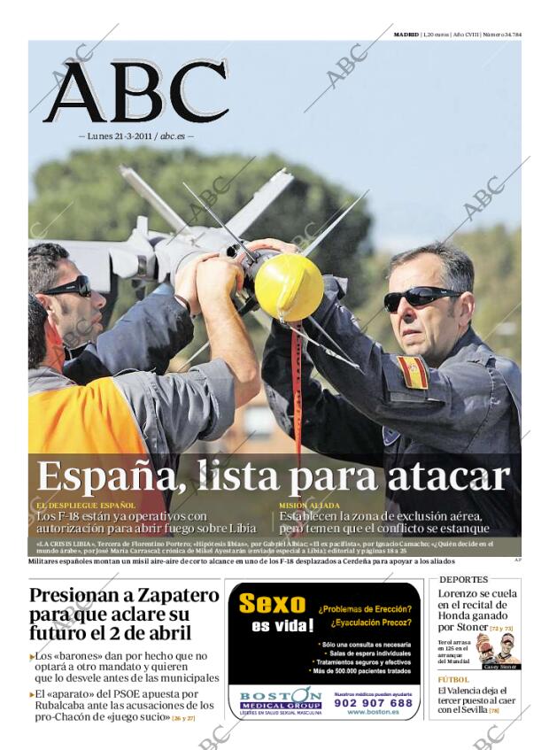 ABC MADRID 21-03-2011 página 1