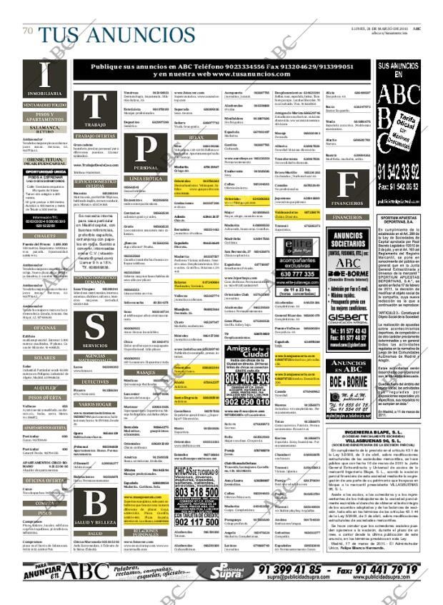 ABC MADRID 21-03-2011 página 70