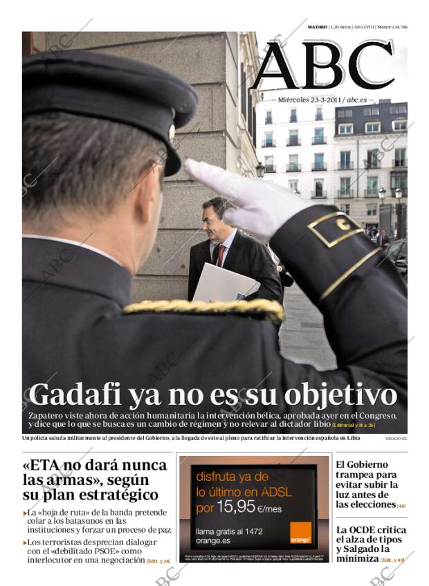 ABC MADRID 23-03-2011 página 1