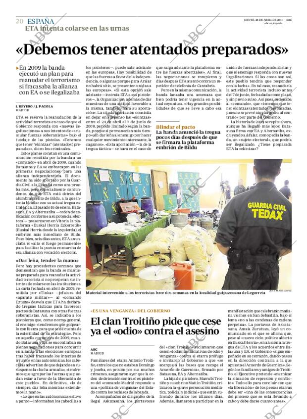 ABC MADRID 28-04-2011 página 20