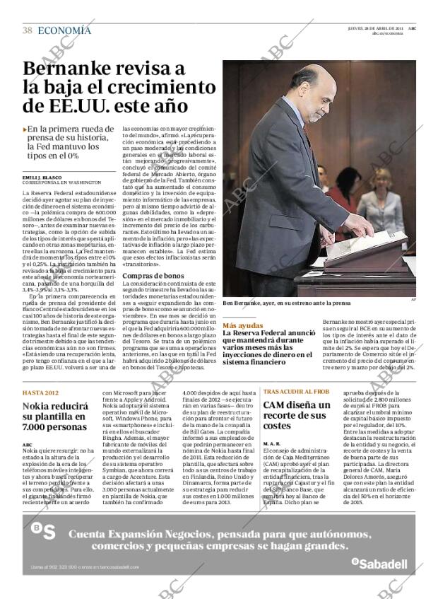 ABC MADRID 28-04-2011 página 38