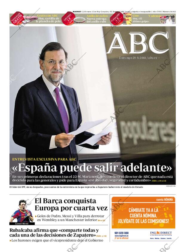 ABC MADRID 29-05-2011 página 1