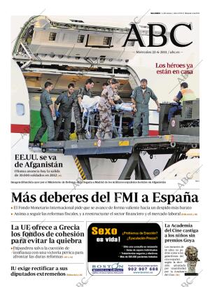 ABC MADRID 22-06-2011 página 1