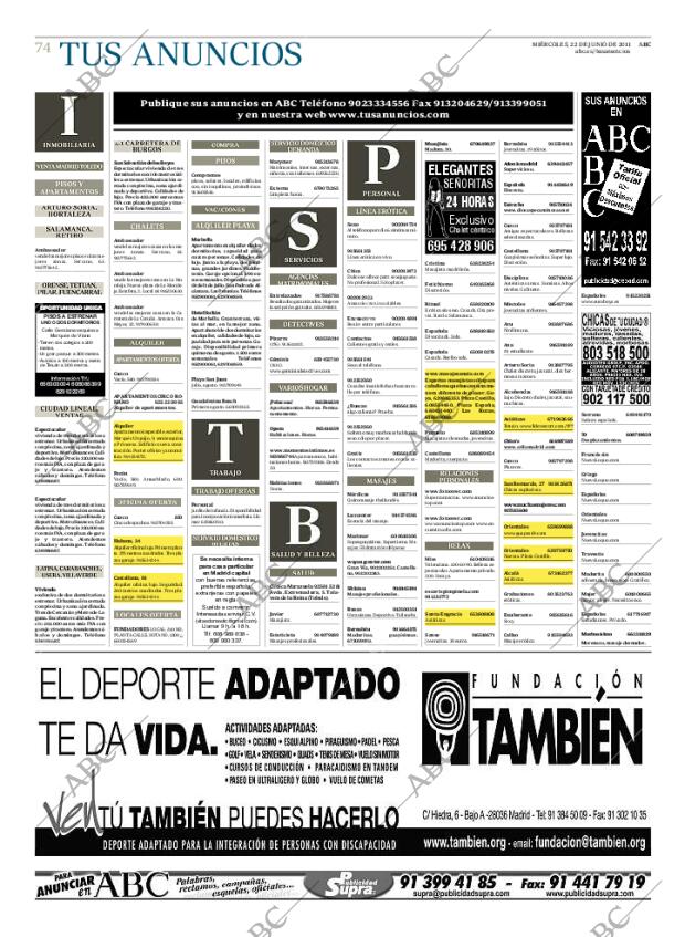 ABC MADRID 22-06-2011 página 74