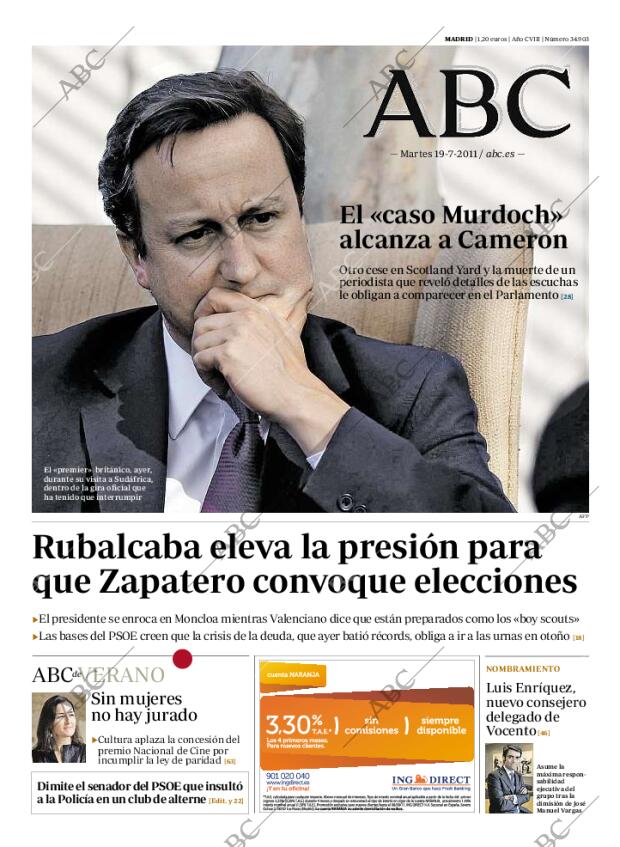 ABC MADRID 19-07-2011 página 1
