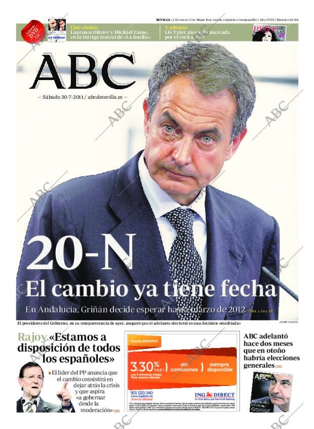 ABC SEVILLA 30-07-2011 página 1