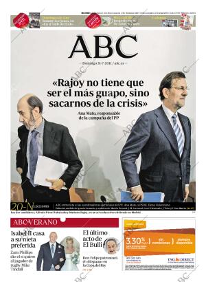 ABC MADRID 31-07-2011 página 1