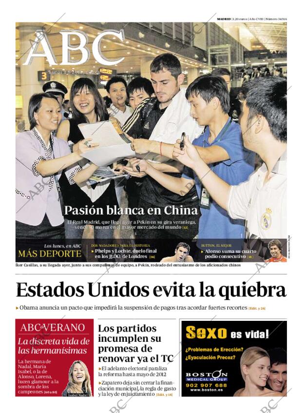 ABC MADRID 01-08-2011 página 1