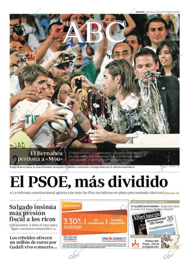 ABC MADRID 25-08-2011 página 1