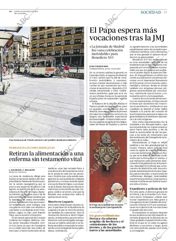 ABC MADRID 25-08-2011 página 45