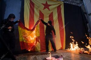 Quema de foto del Rey, quema de bandera española