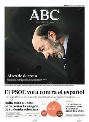 ABC MADRID 14-09-2011 página 1