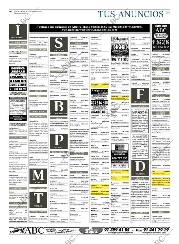 ABC MADRID 15-09-2011 página 65