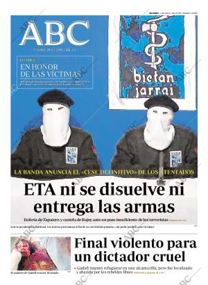 ABC MADRID 21-10-2011 página 1