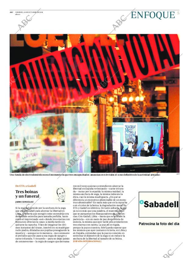 ABC MADRID 21-10-2011 página 5