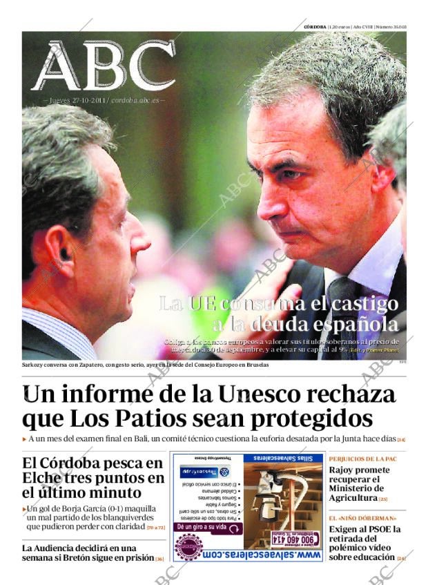 ABC CORDOBA 27-10-2011 página 1