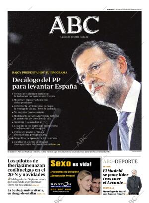ABC MADRID 31-10-2011 página 1